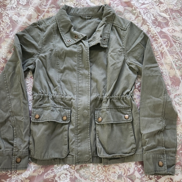 Aeropostale Jackets & Blazers - AEROPOSTLE Wmn's Cargo Utility Military Jacket  Safari Zipper Snaps NWOT Size S